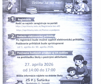 Aktuality / Zápis do 1. ročníka ZŠ P. J. Šafárika v Tornali - foto